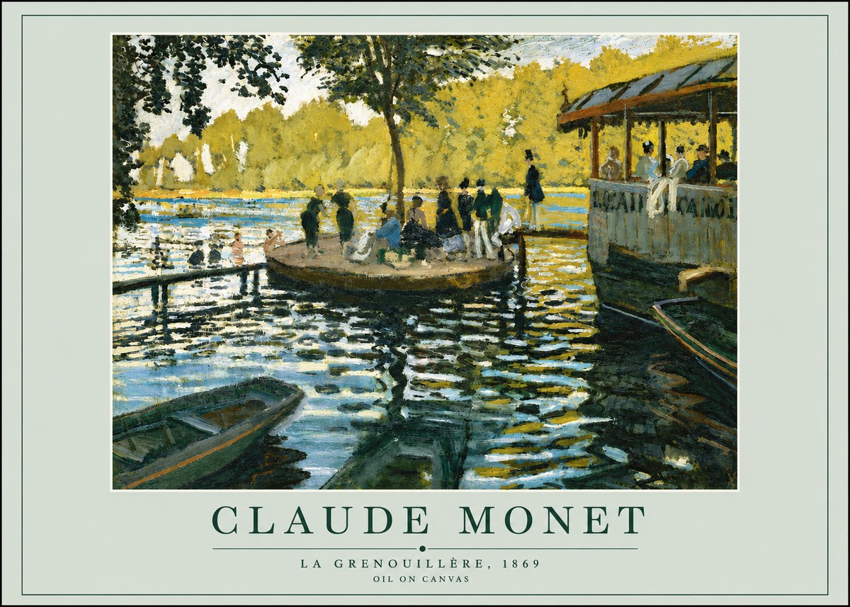 Monet La Grenouillère, 1869 No3 - Poszter