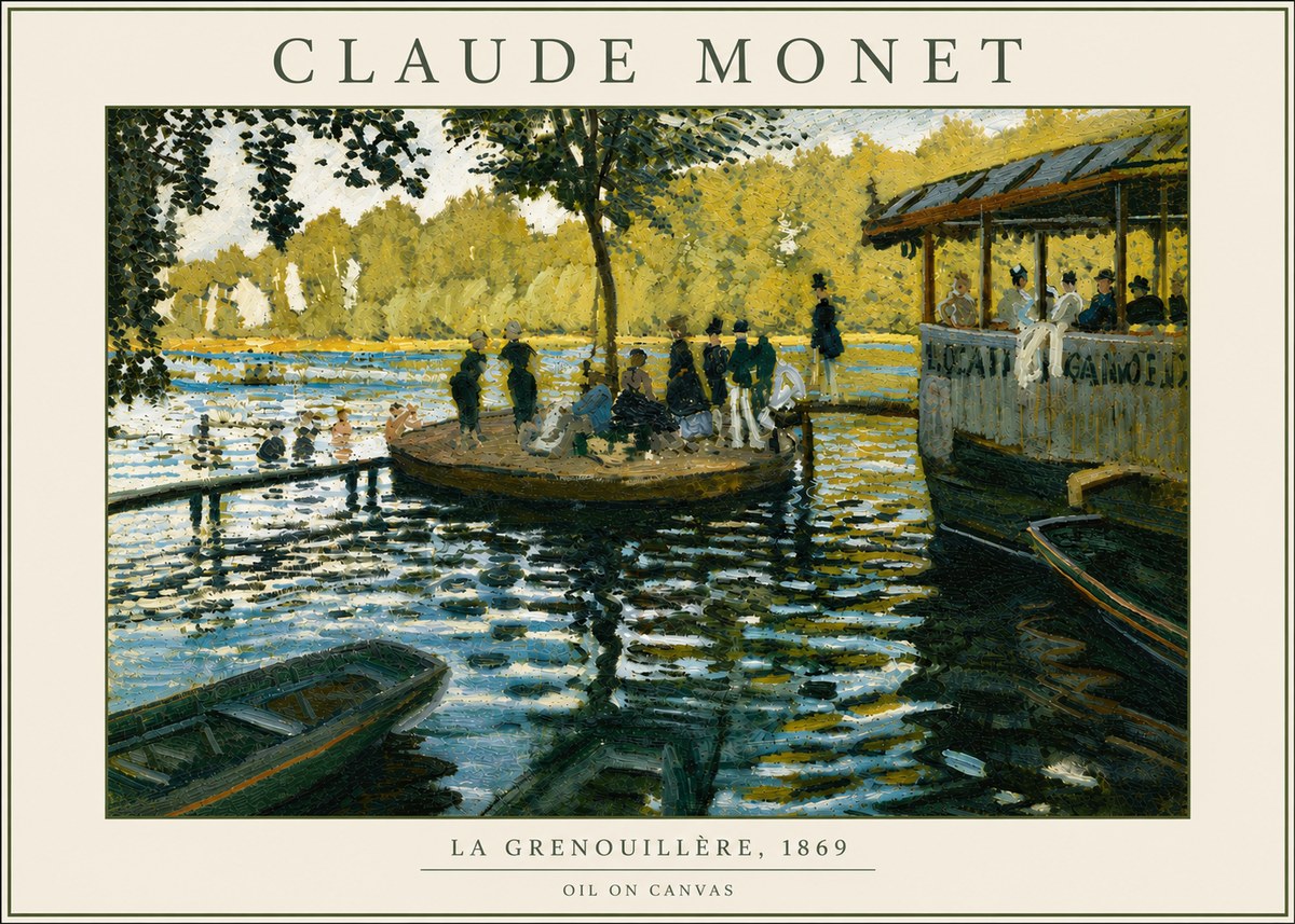 Monet La Grenouillère, 1869 No5 - Poszter