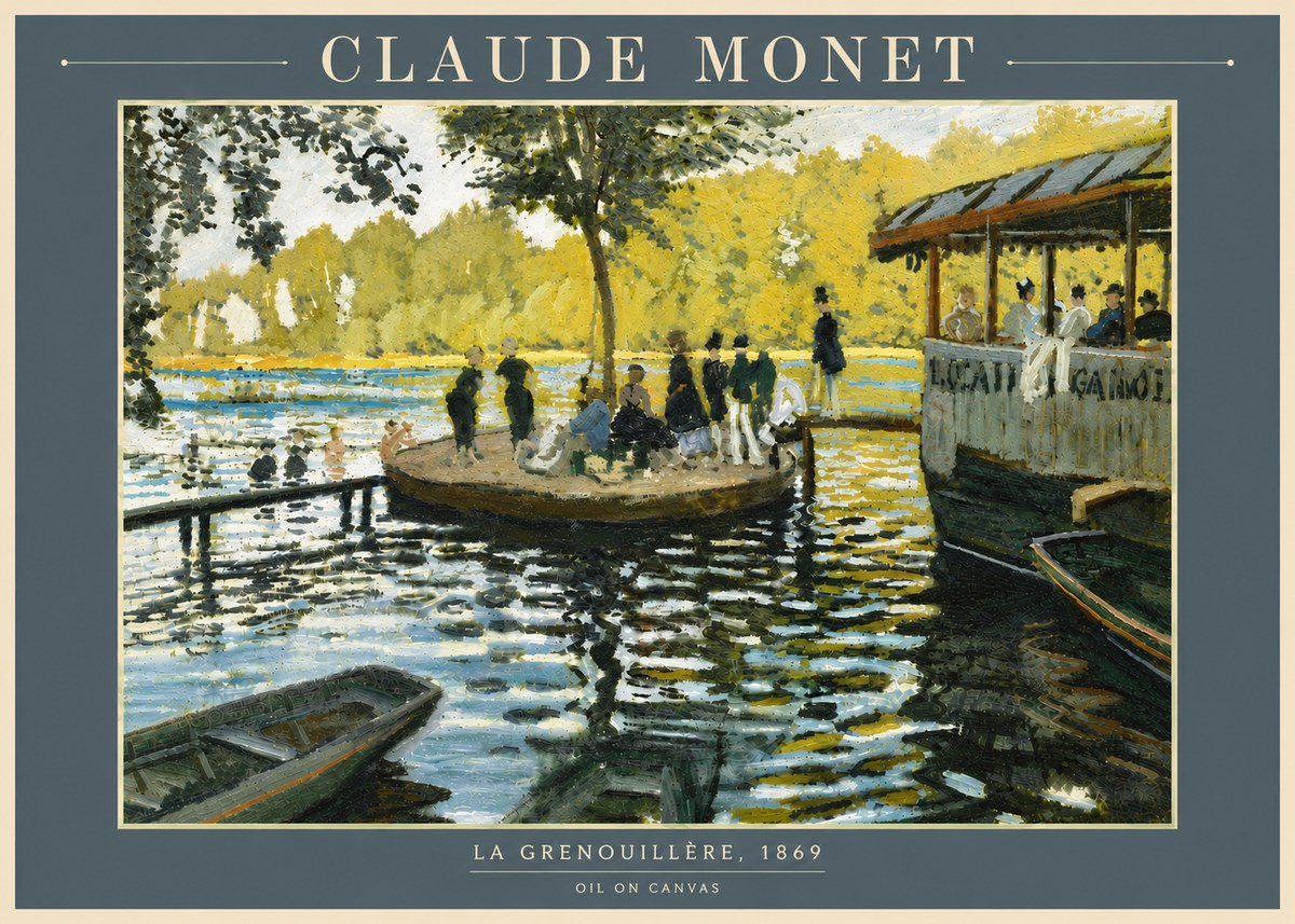 Monet La Grenouillère, 1869 No6 - Poszter