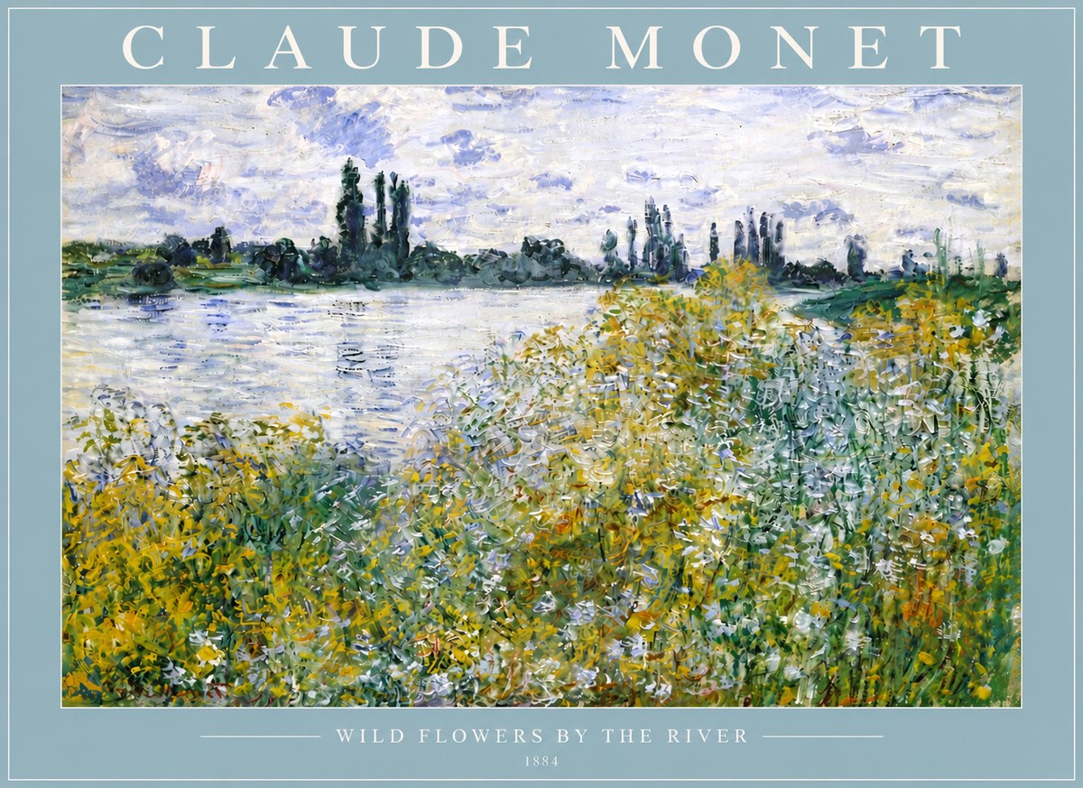 Monet Wild Flowers by the River No4 - Poszter