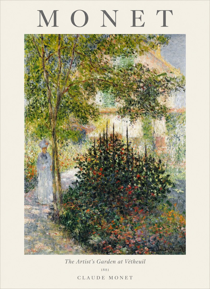Monet The Artist's Garden at Vétheuil II No1 - Poszter