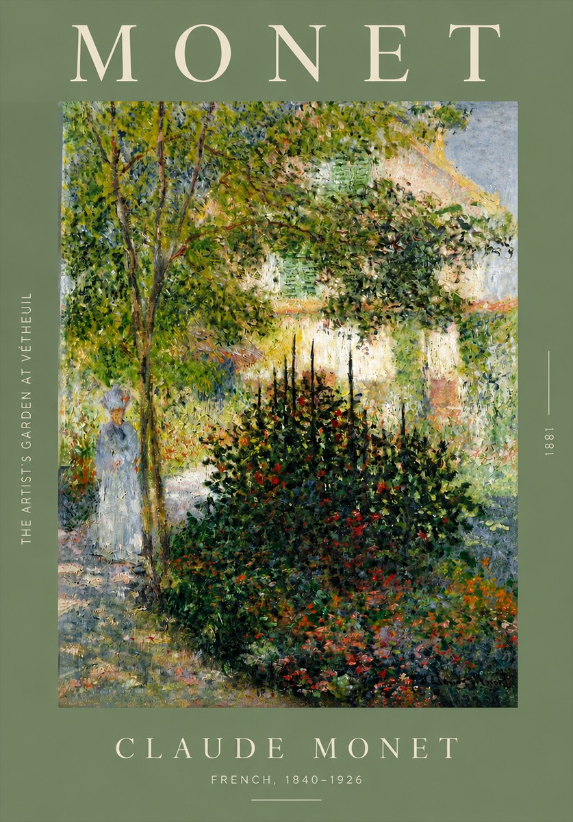 Monet The Artist's Garden at Vétheuil II No3 - Poszter