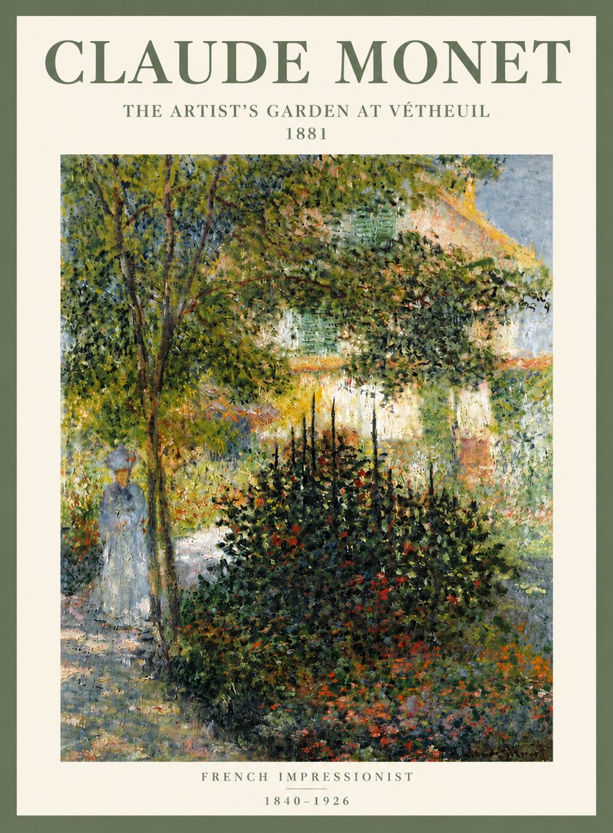 Monet The Artist's Garden at Vétheuil II No5 - Poszter