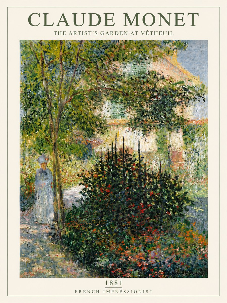 Monet The Artist's Garden at Vétheuil II No6 - Poszter