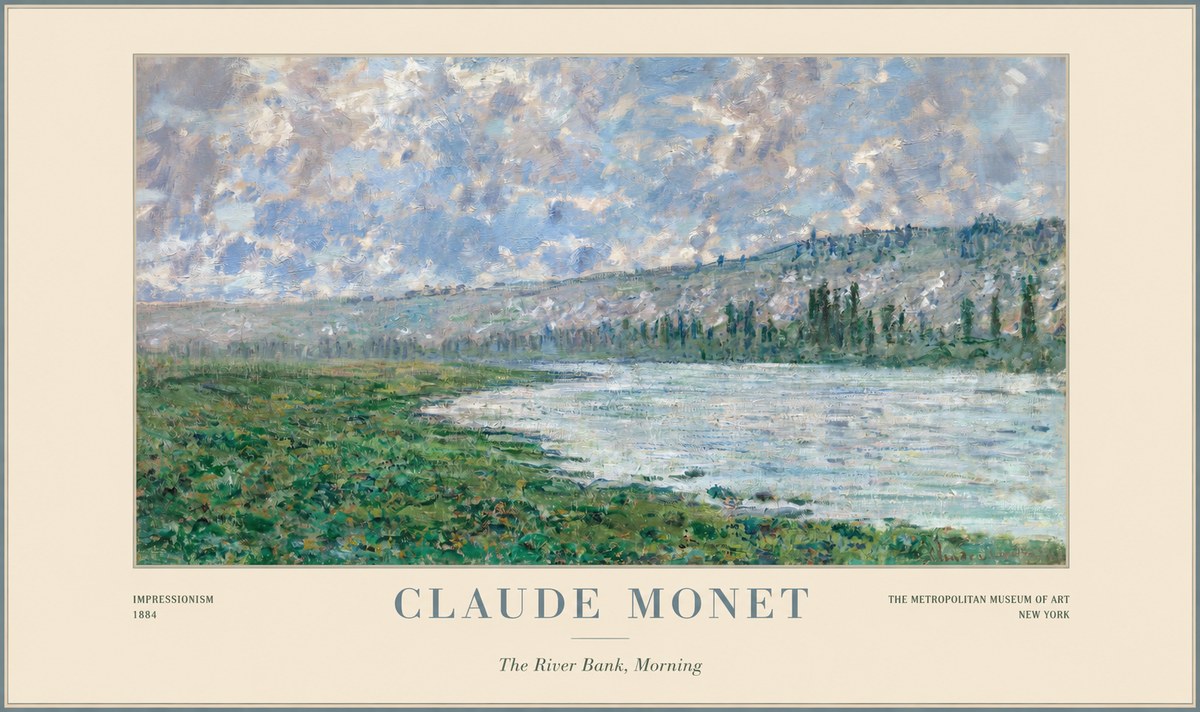 Monet The River Bank, Morning No1 - Poszter