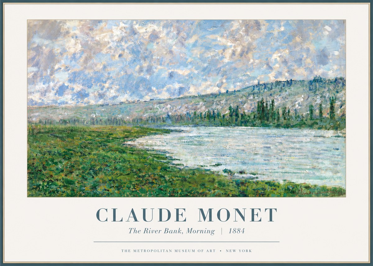 Monet The River Bank, Morning No2 - Poszter