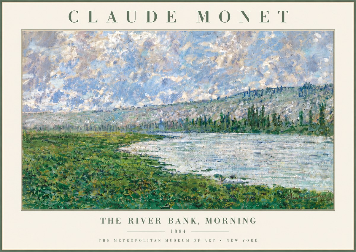 Monet The River Bank, Morning No6 - Poszter