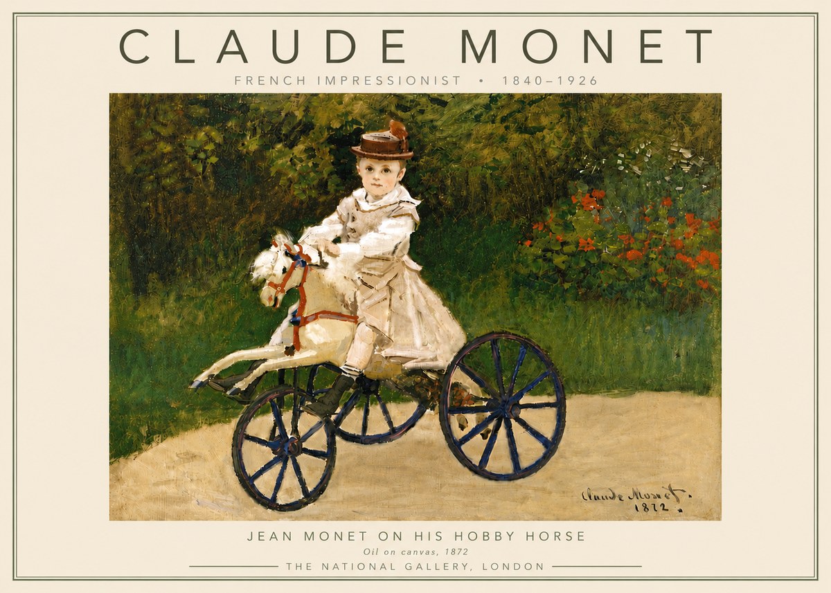 Monet Jean Monet on His Hobby Horse No6 - Poszter