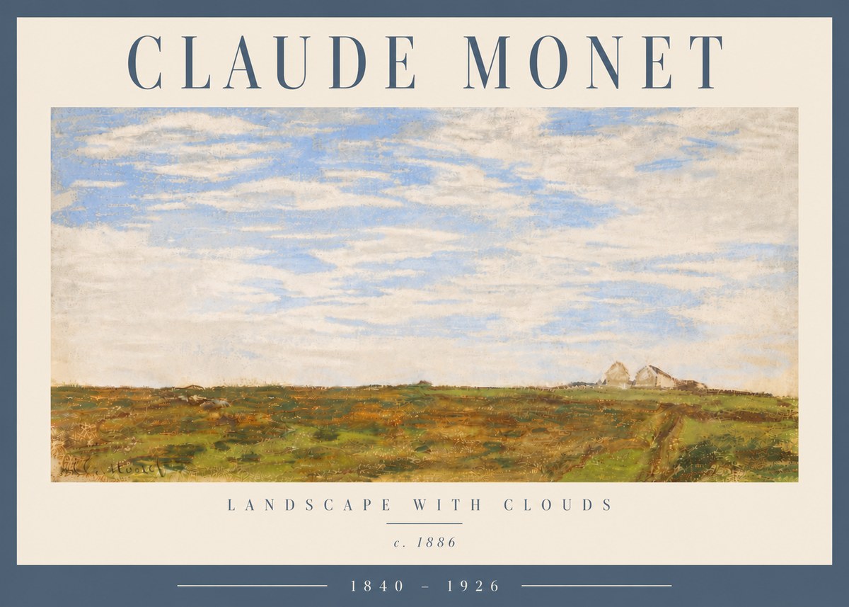 Monet Landscape with Clouds No5 - Poszter