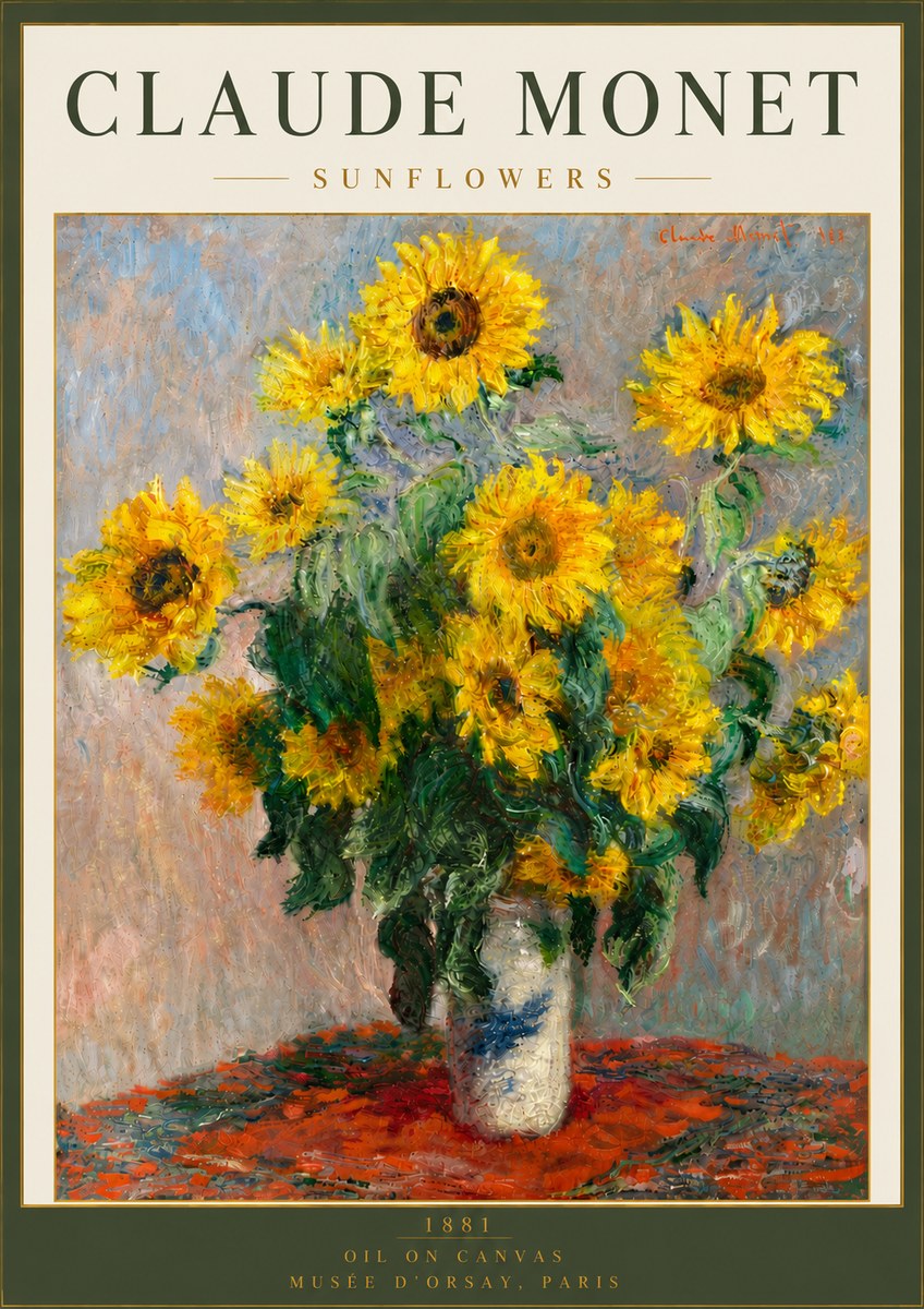 Monet Sunflowers No6 - Poszter