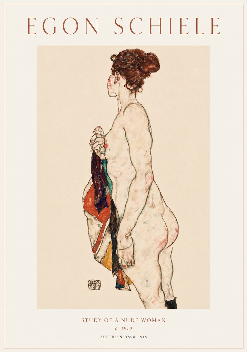 Schiele Study of a Nude Woman No1 - Poszter