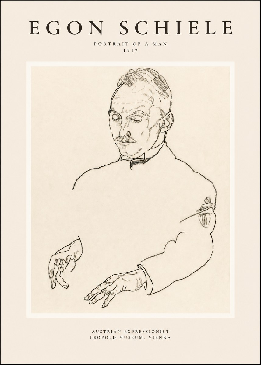 Schiele Portrait of a Man No1 - Poszter