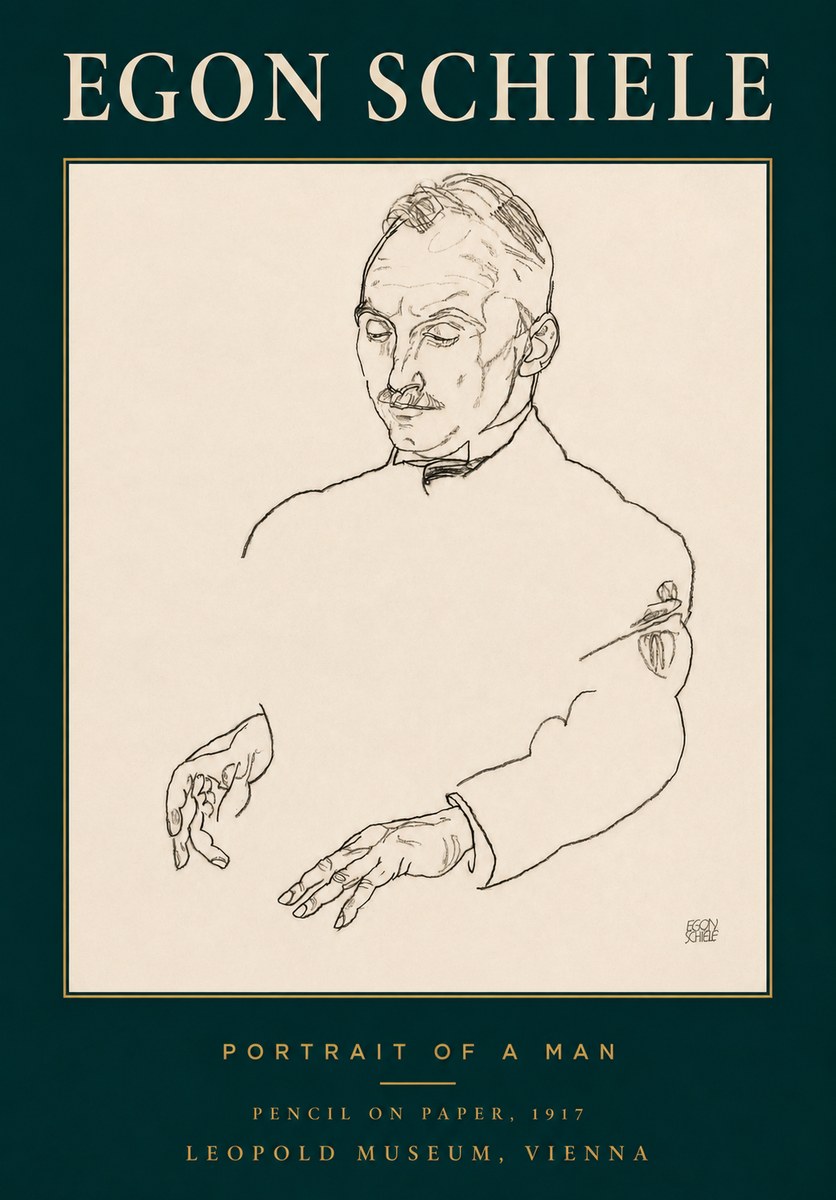 Schiele Portrait of a Man No3 - Poszter