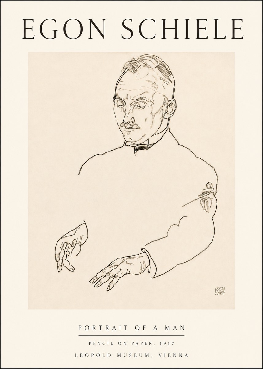 Schiele Portrait of a Man No4 - Poszter