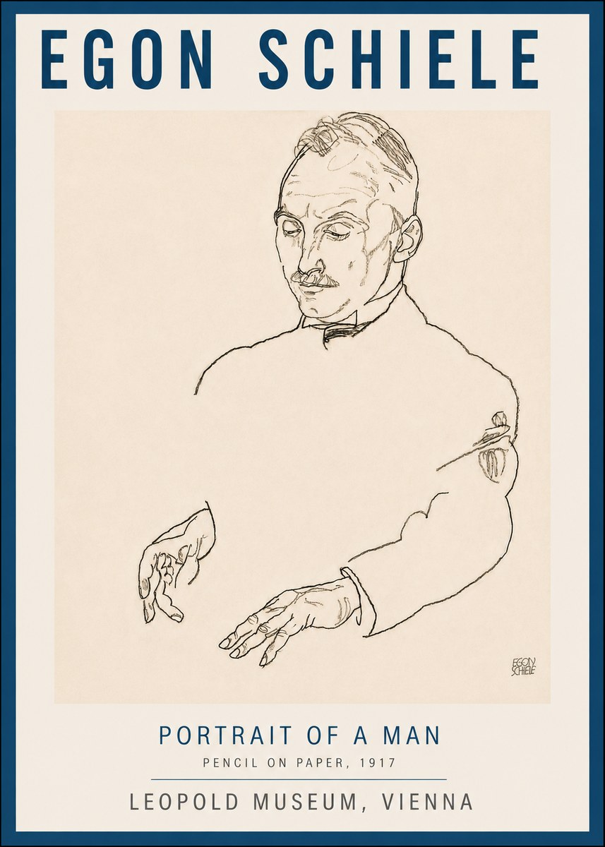 Schiele Portrait of a Man No6 - Poszter