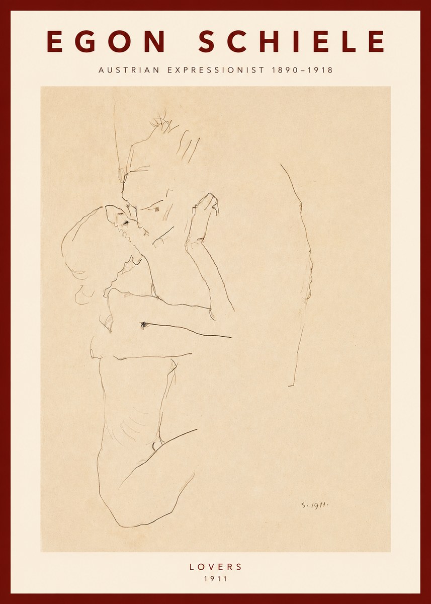 Schiele Lovers No2 - Poszter