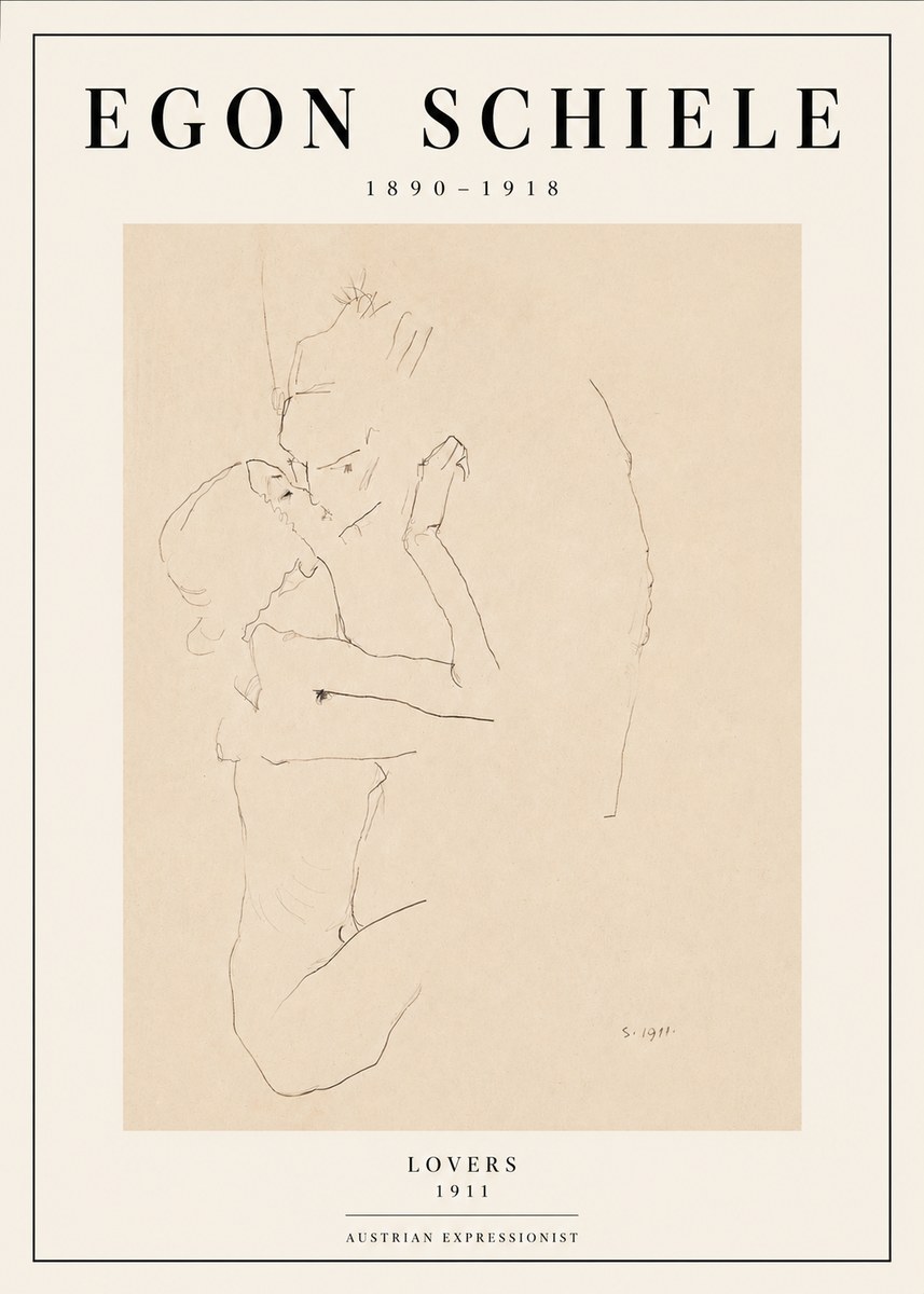 Schiele Lovers No3 - Poszter