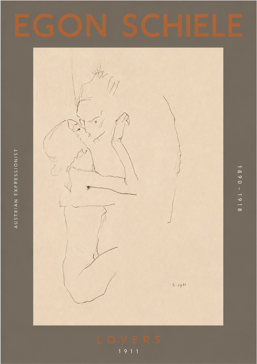 Schiele Lovers No4 - Poszter