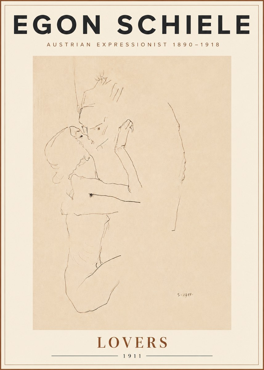 Schiele Lovers No5 - Poszter