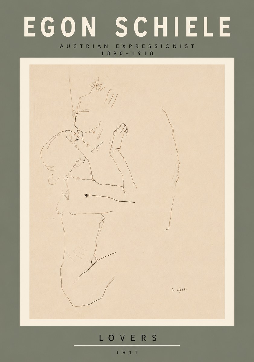 Schiele Lovers No6 - Poszter