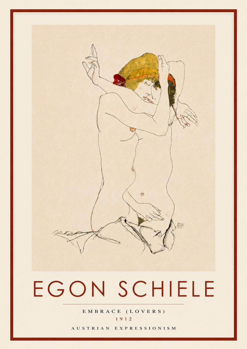 Schiele Embrace (Lovers) No3 - Poszter