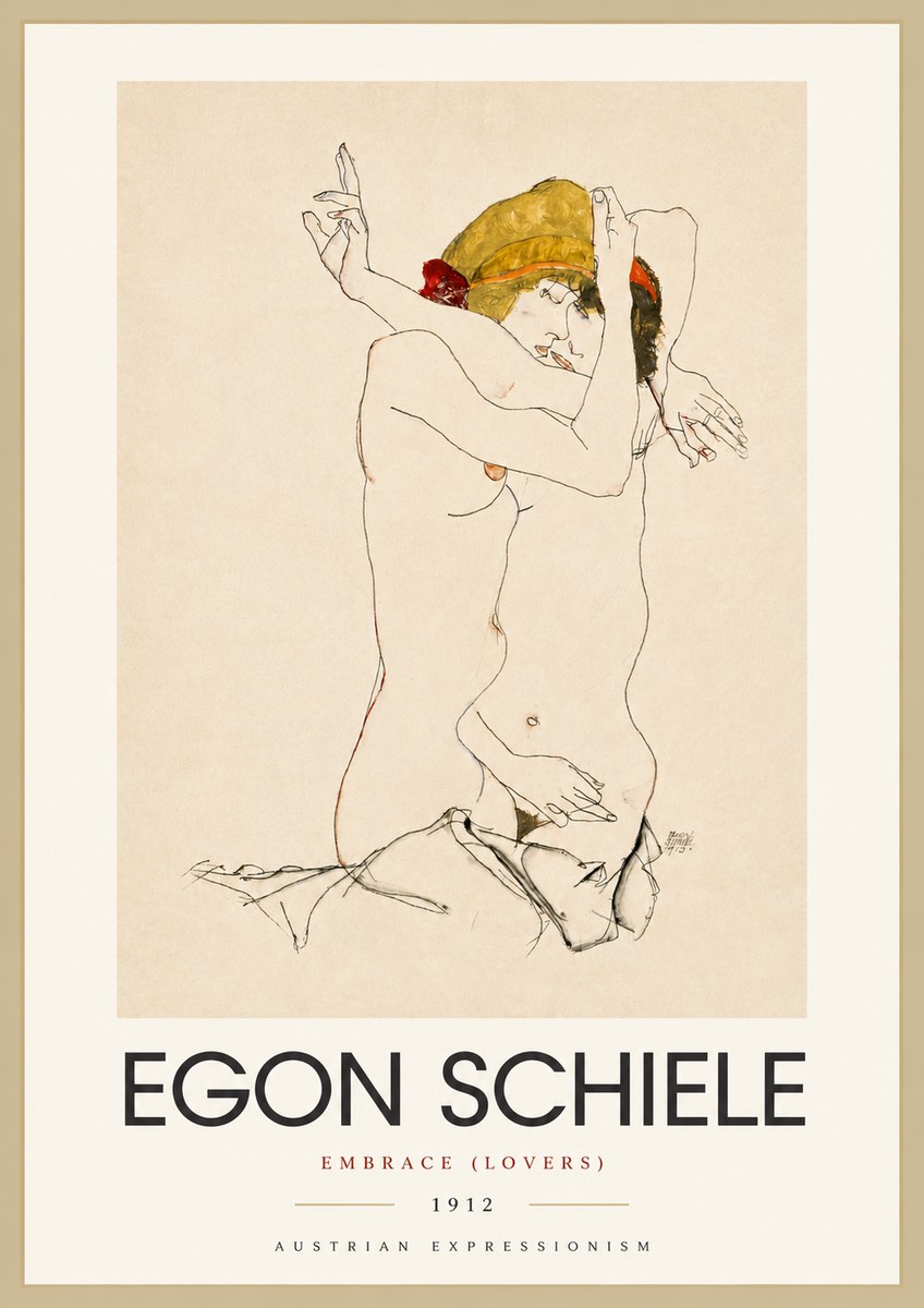 Schiele Embrace (Lovers) No4 - Poszter