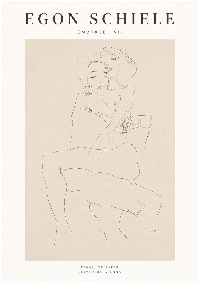 Schiele Embrace, 1911 No1 - Poszter
