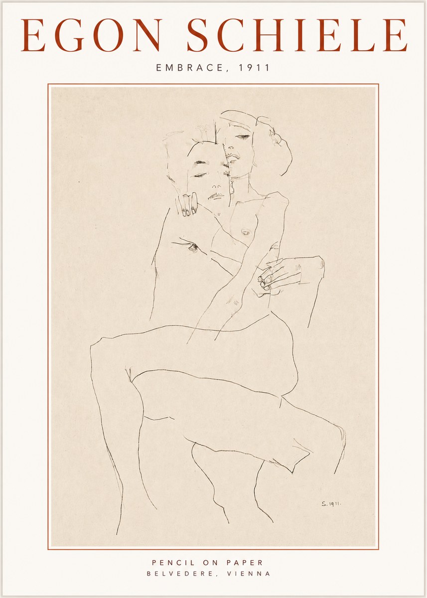 Schiele Embrace, 1911 No3 - Poszter