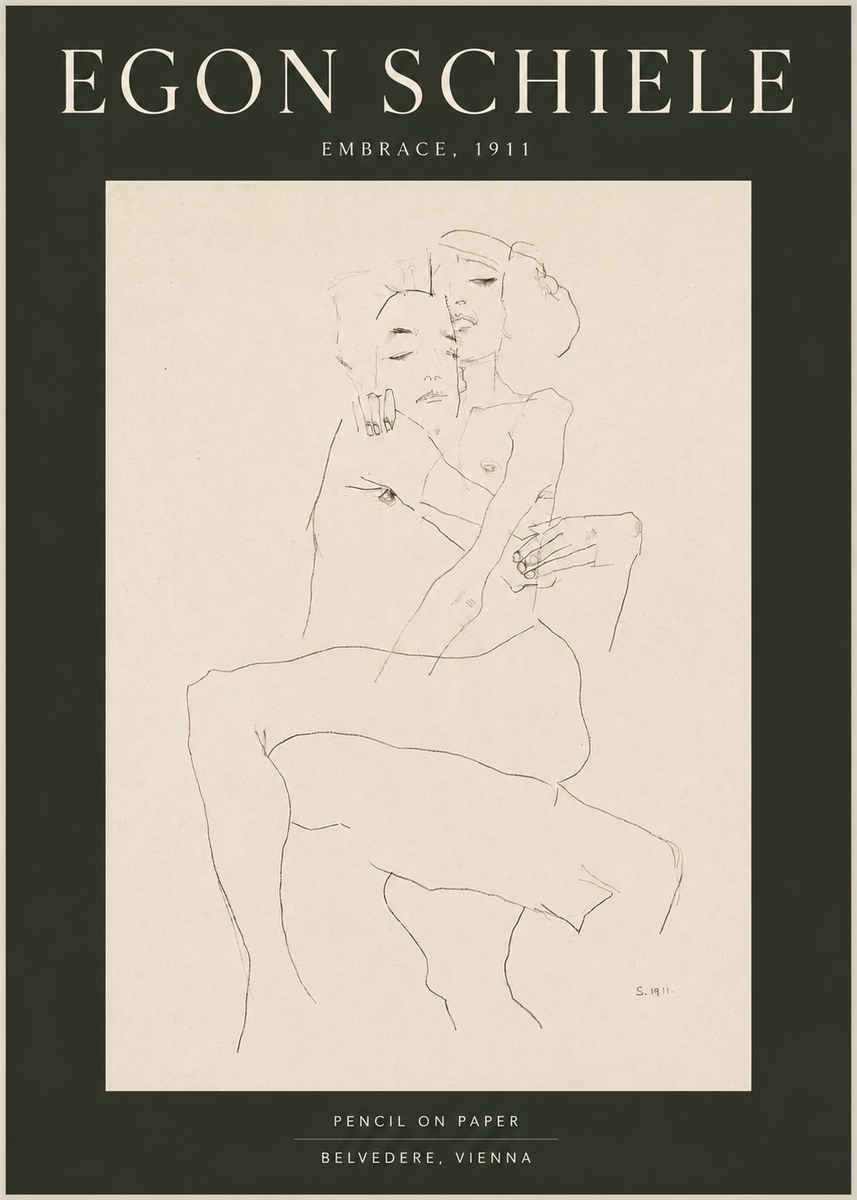 Schiele Embrace, 1911 No4 - Poszter