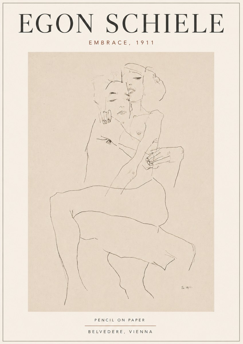 Schiele Embrace, 1911 No5 - Poszter
