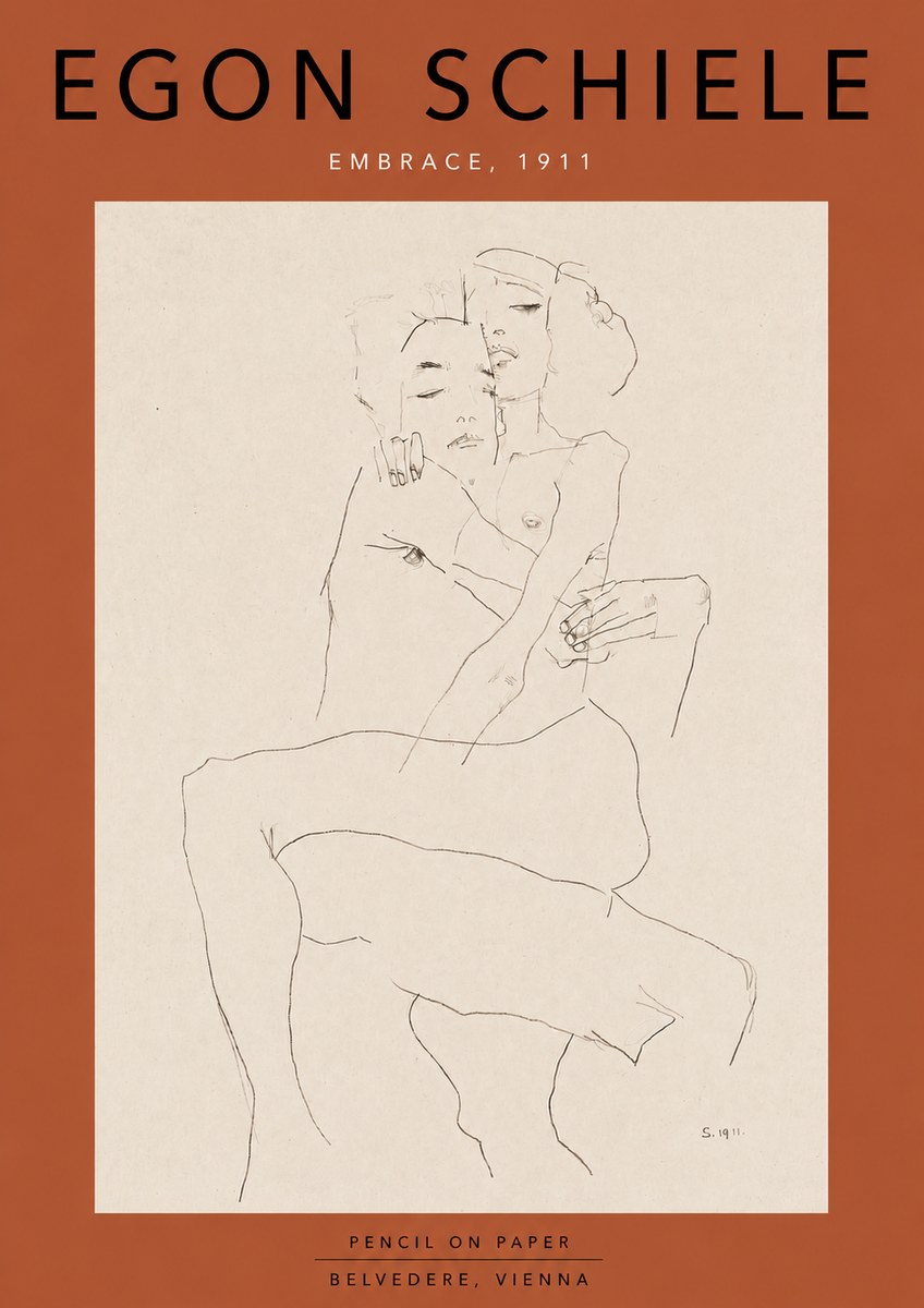 Schiele Embrace, 1911 No6 - Poszter