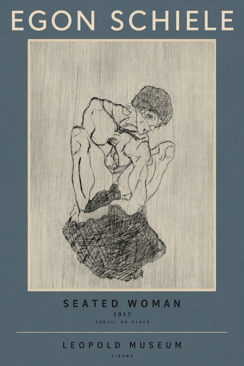 Schiele Seated Woman No2 - Poszter