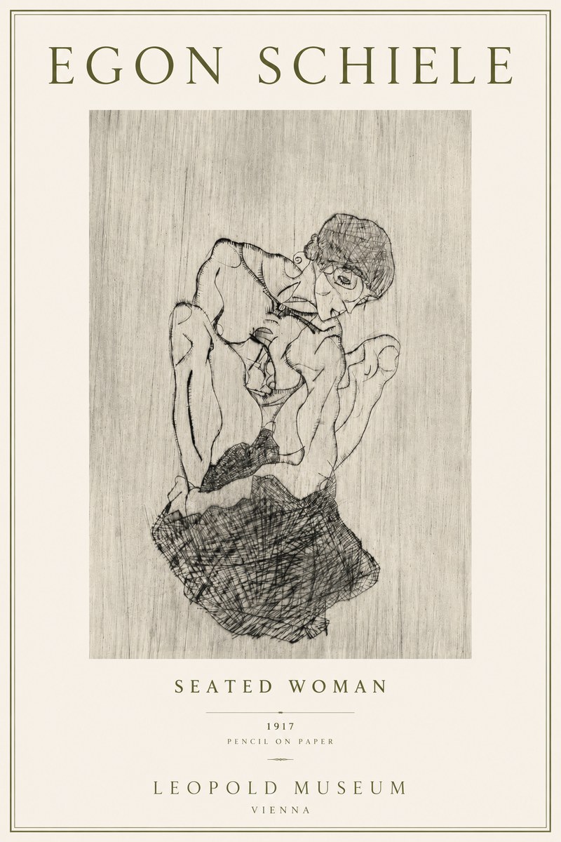 Schiele Seated Woman No4 - Poszter