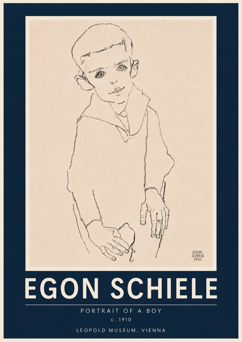 Schiele Portrait of a Boy No6 - Poszter