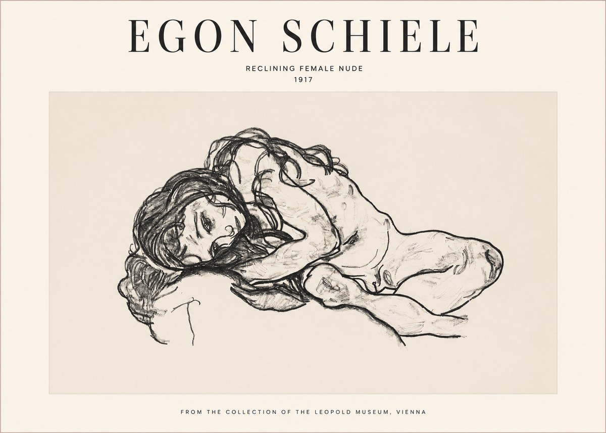 Schiele Reclining Female Nude No1 - Poszter