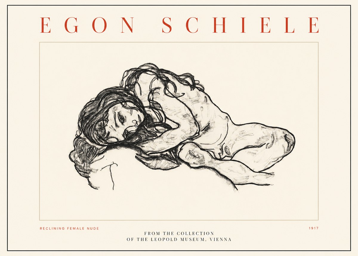 Schiele Reclining Female Nude No2 - Poszter