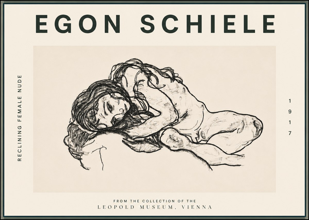Schiele Reclining Female Nude No5 - Poszter