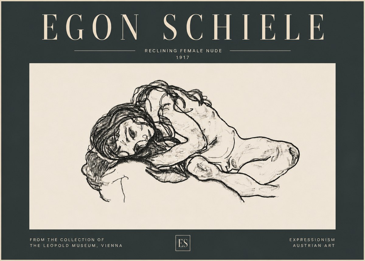 Schiele Reclining Female Nude No6 - Poszter