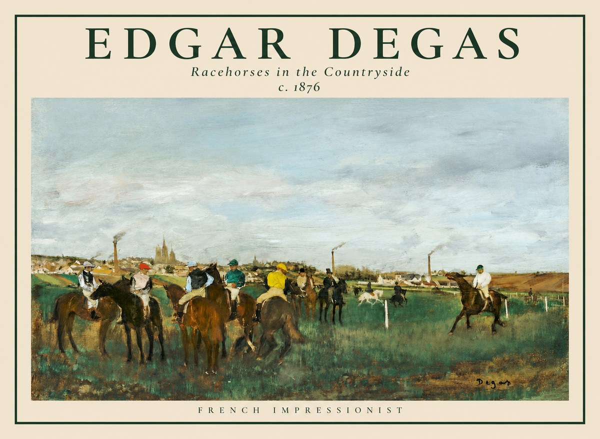 Edgar Degas Racehorses in the Countryside No1 - Poszter