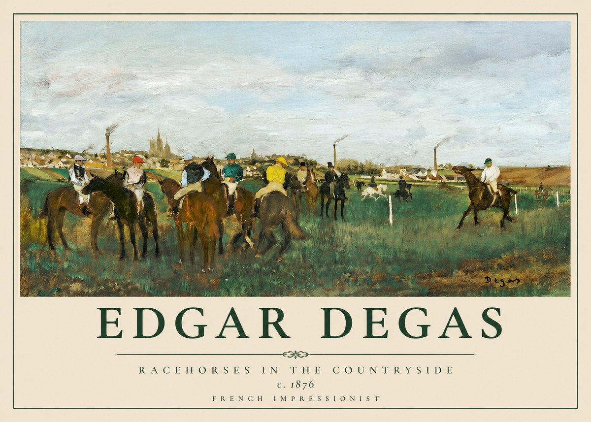 Edgar Degas Racehorses in the Countryside No2 - Poszter