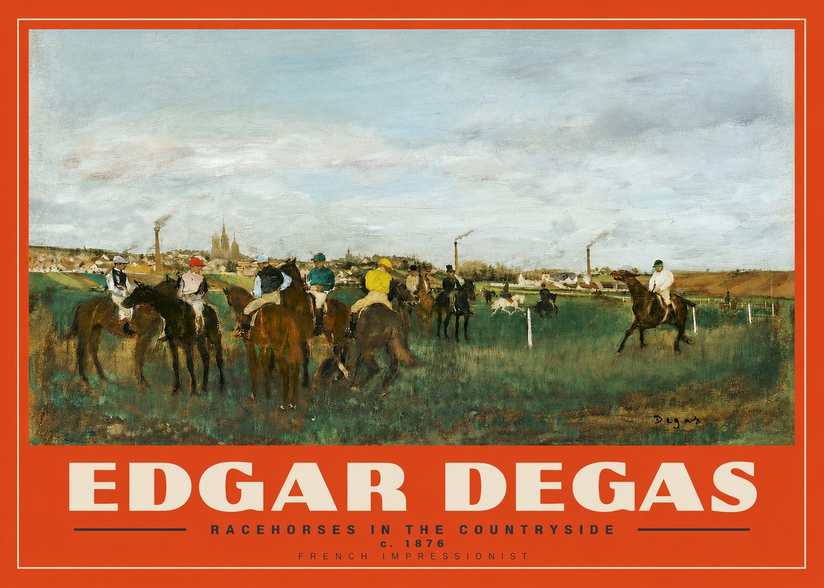 Edgar Degas Racehorses in the Countryside No3 - Poszter