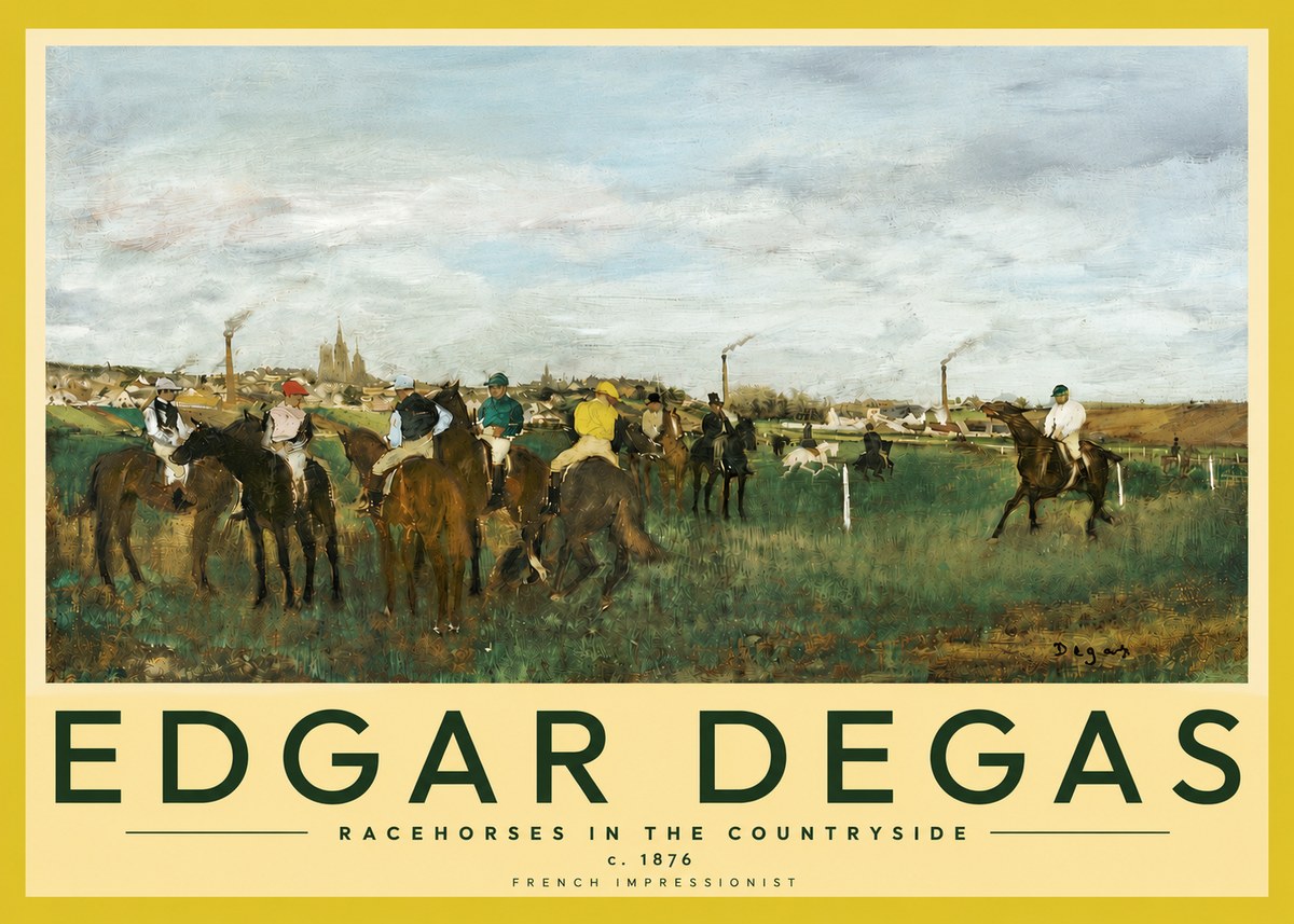 Edgar Degas Racehorses in the Countryside No4 - Poszter