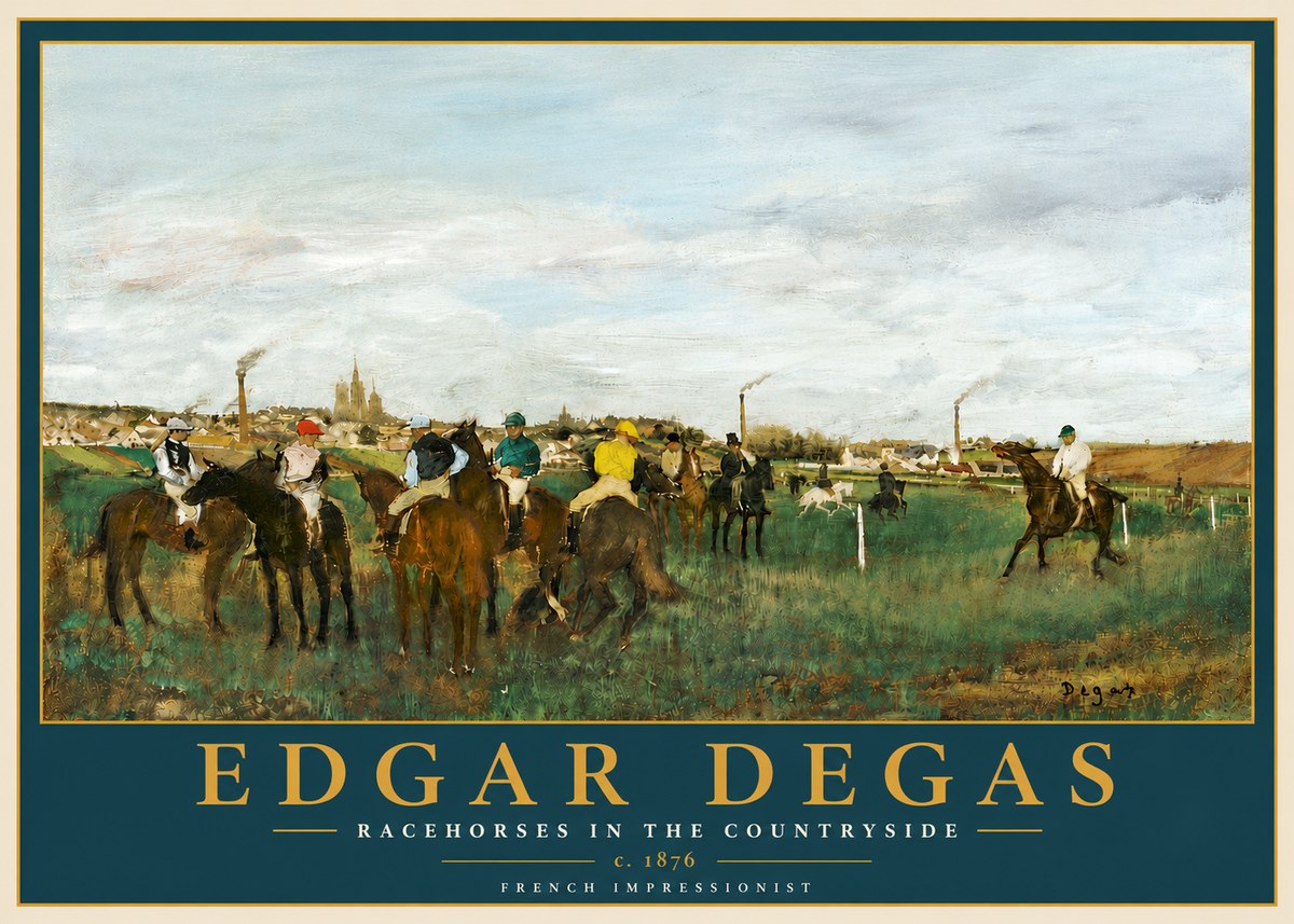 Edgar Degas Racehorses in the Countryside No6 - Poszter
