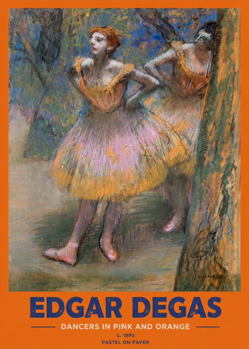Edgar Degas Dancers in Pink and Orange No2 - Poszter