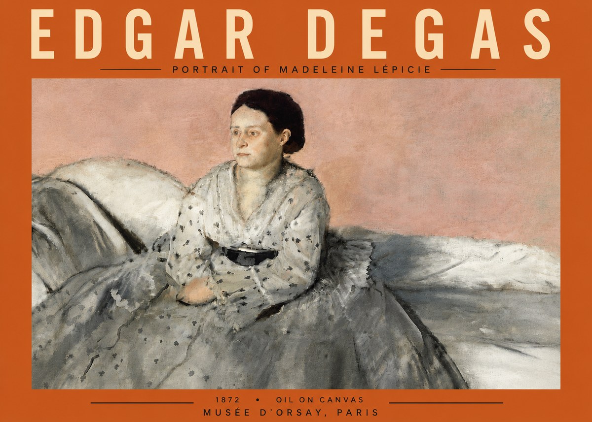 Edgar Degas Portrait of Madeleine Lépicie No5 - Poszter