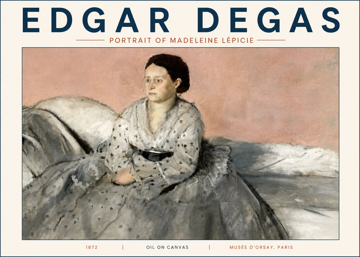 Edgar Degas Portrait of Madeleine Lépicie No6 - Poszter