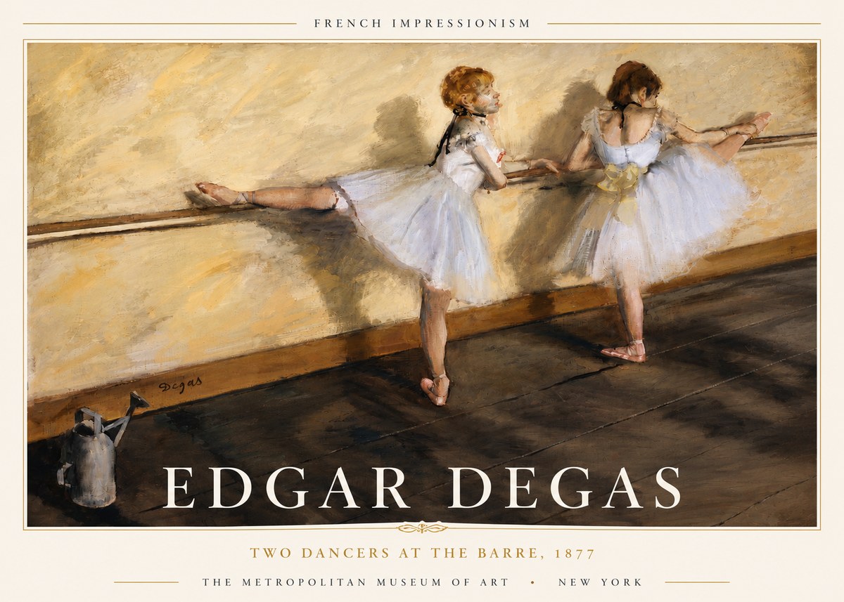 Edgar Degas Two Dancers at the Barre, 1877 No4 - Poszter