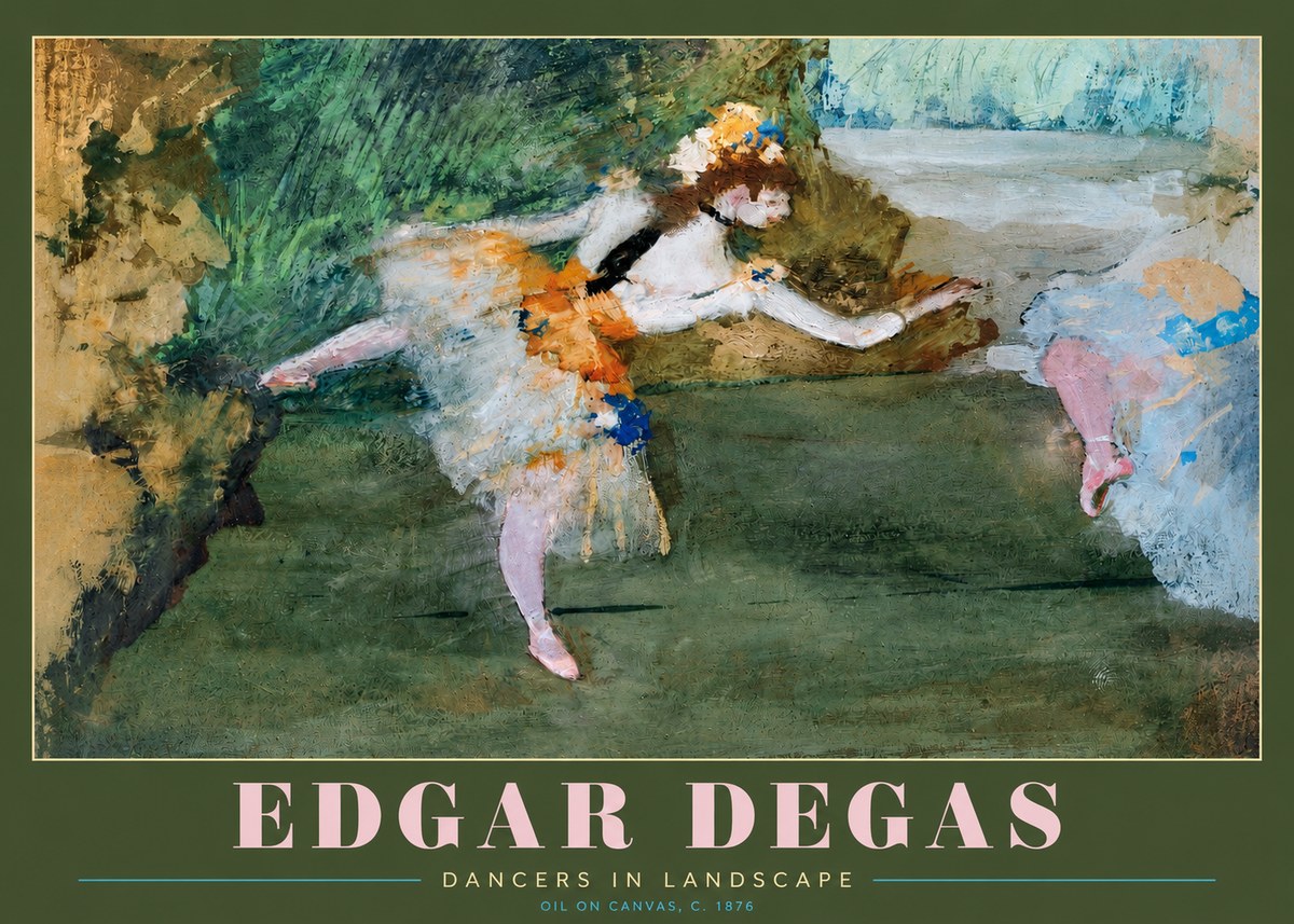 Edgar Degas Dancers in Landscape I No2 - Poszter