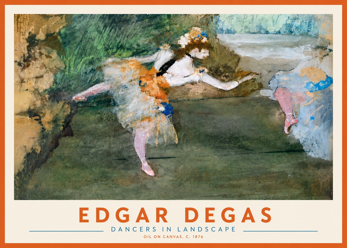Edgar Degas Dancers in Landscape I No3 - Poszter