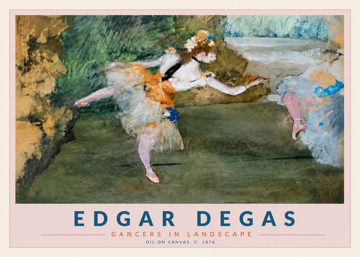 Edgar Degas Dancers in Landscape I No4 - Poszter